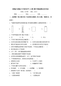 部编人教版八年级化学(上册)期中摸底测试及答案