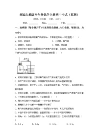 部编人教版八年级化学上册期中考试（真题）