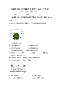 部编人教版八年级化学上册期中考试（附答案）练习题