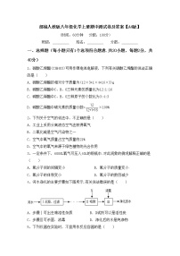 部编人教版八年级化学上册期中测试卷及答案【A4版】