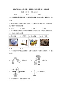 部编人教版八年级化学上册期中考试卷及答案【审定版】