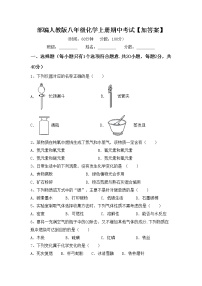 部编人教版八年级化学上册期中考试【加答案】练习题