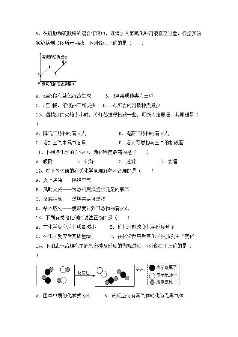 部编人教版八年级化学上册期中考试卷（汇总）第3页