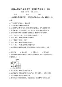 部编人教版八年级化学上册期中考试卷（一套）