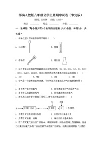 部编人教版八年级化学上册期中试卷（审定版）