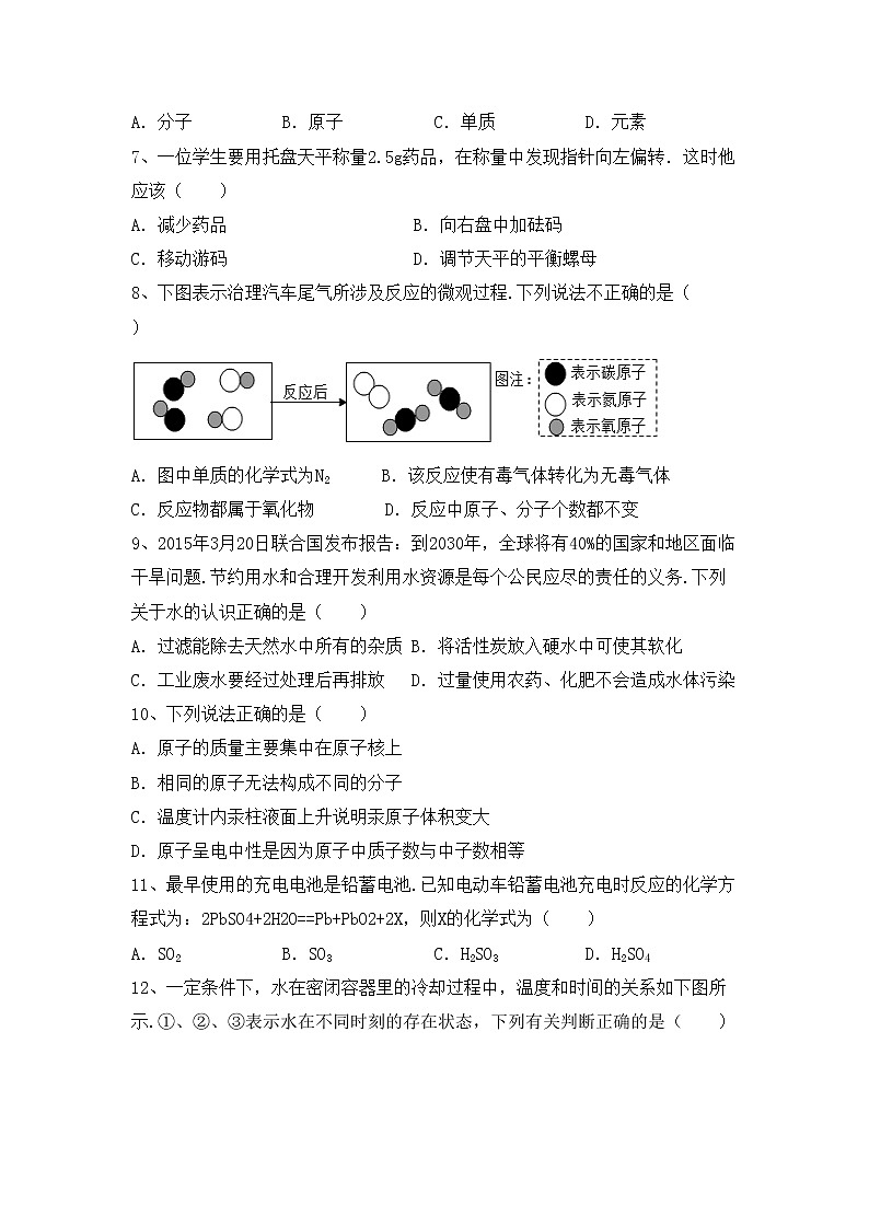 部编人教版八年级化学上册期中模拟考试及答案2练习题第2页