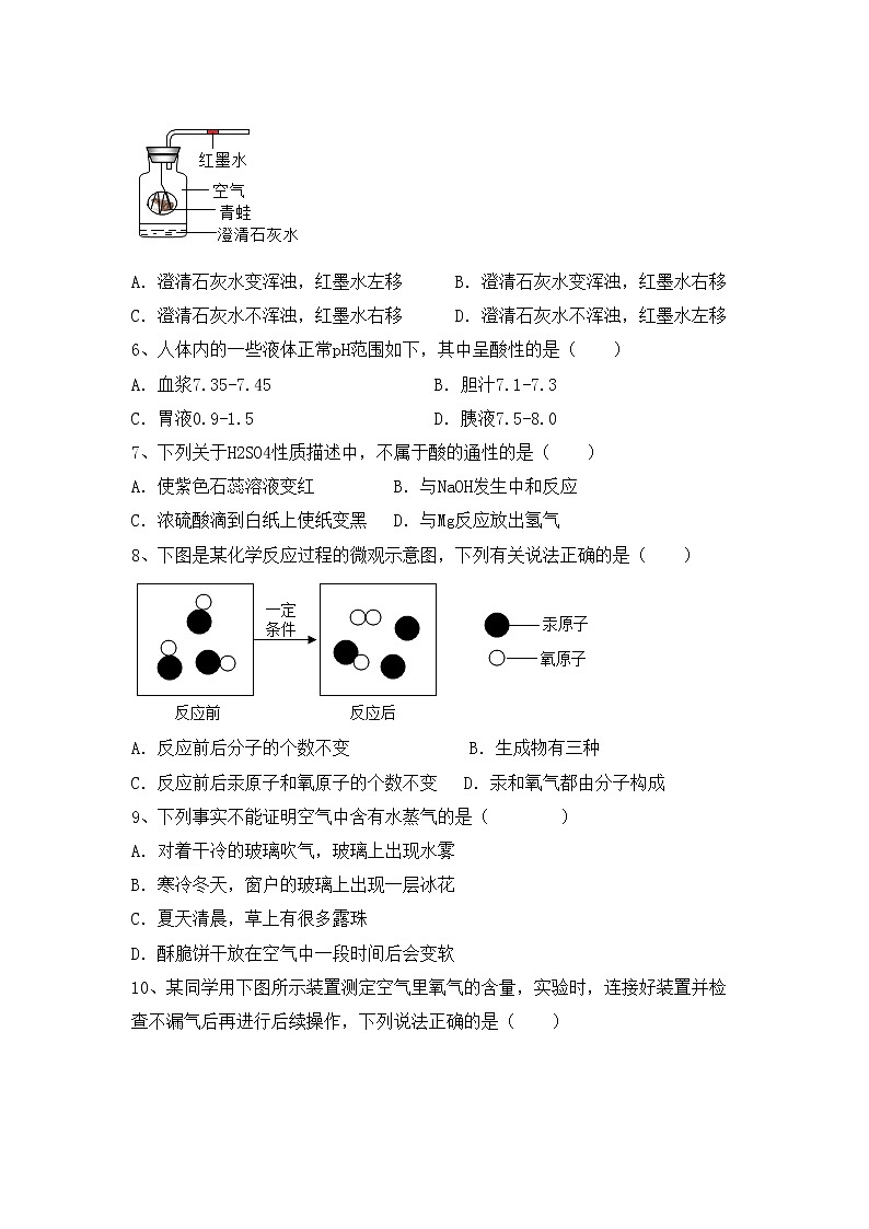 部编人教版九年级化学上册期中测试卷（汇总）第2页