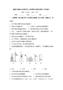 部编人教版九年级化学(上册)期中试卷及答案（审定版）