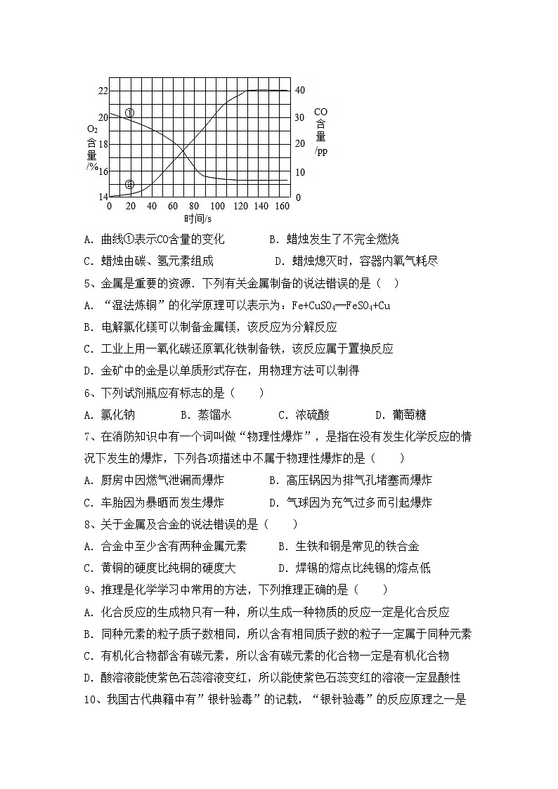 部编人教版九年级化学上册期中测试卷及答案【免费】第2页