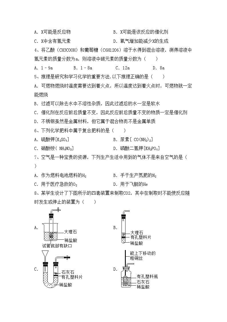 部编人教版九年级化学上册期中考试卷及答案【各版本】第2页
