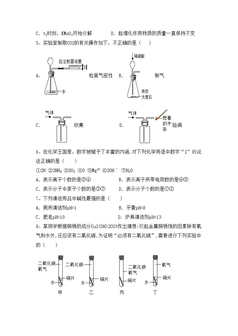部编人教版九年级化学上册期中考试卷及答案【免费】第2页