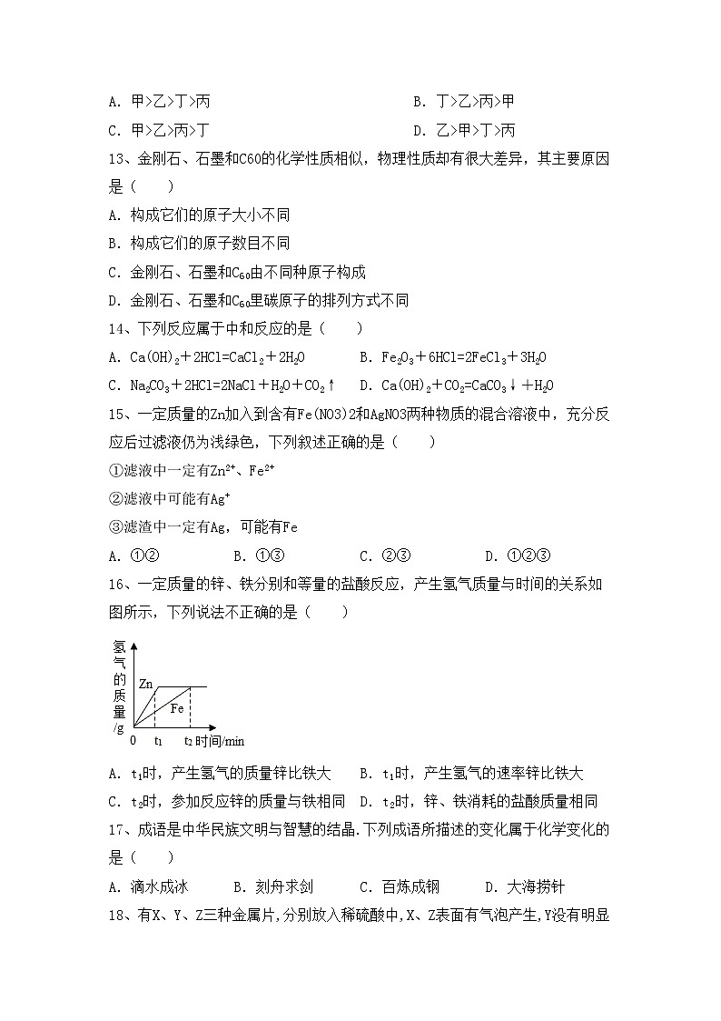 部编人教版九年级化学上册期中模拟考试【含答案】练习题第3页