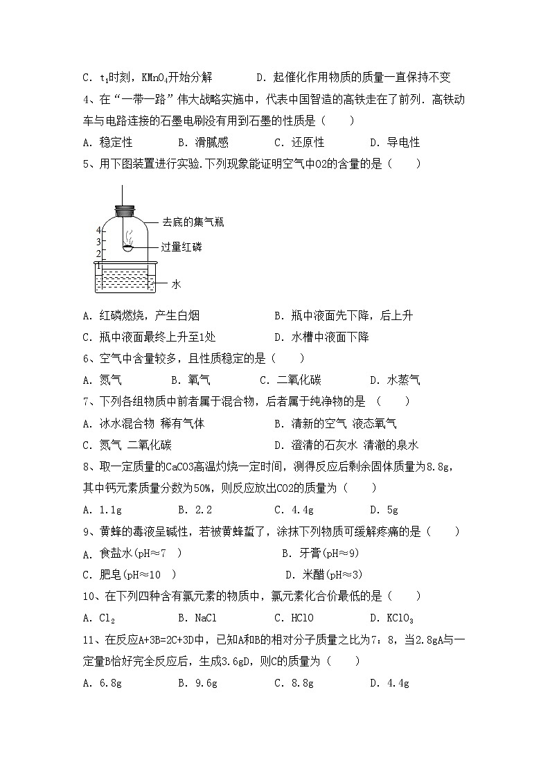 部编人教版九年级化学上册期中考试题及答案【审定版】第2页