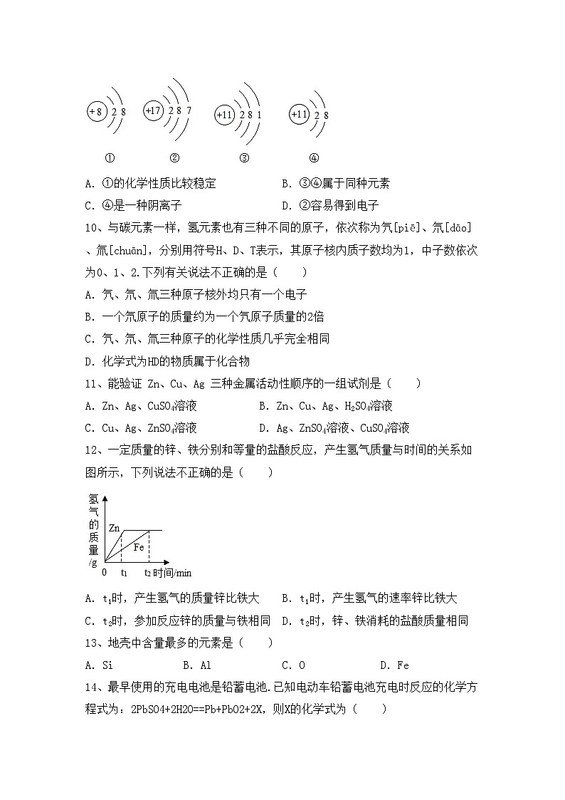 部编人教版九年级化学上册期中试卷（各版本）第3页