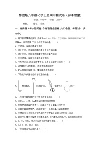 鲁教版八年级化学上册期中测试卷（参考答案)