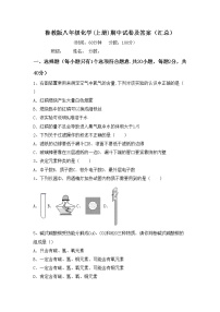 鲁教版八年级化学(上册)期中试卷及答案（汇总）