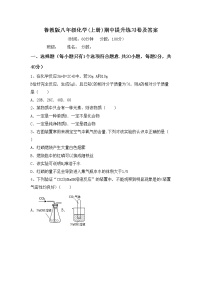 鲁教版八年级化学(上册)期中提升练习卷及答案