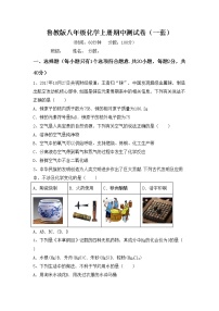 鲁教版八年级化学上册期中测试卷（一套）