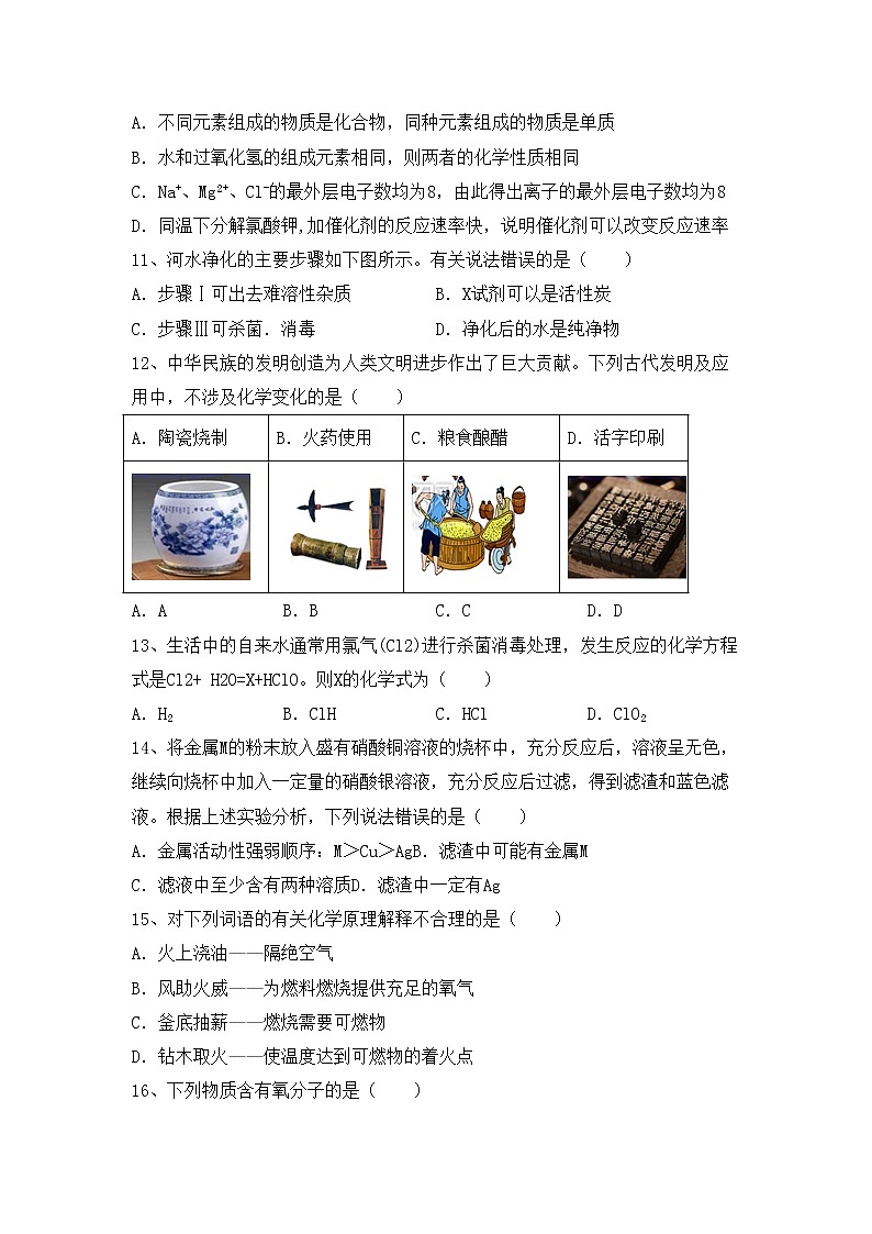 鲁教版八年级化学上册期中测试卷及答案【下载】第3页