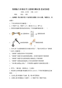 鲁教版八年级化学上册期中测试卷【加答案】