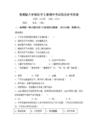 鲁教版八年级化学上册期中考试卷及参考答案