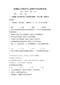 鲁教版八年级化学上册期中考试卷附答案