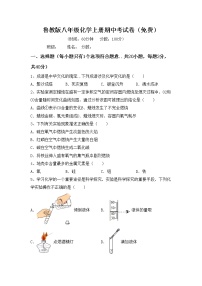 鲁教版八年级化学上册期中考试卷（免费）