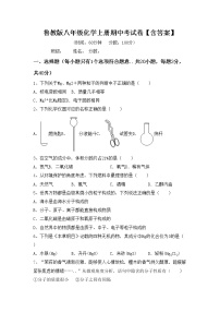 鲁教版八年级化学上册期中考试卷【含答案】