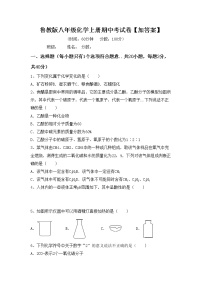 鲁教版八年级化学上册期中考试卷【加答案】