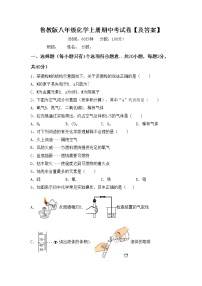 鲁教版八年级化学上册期中考试卷【及答案】