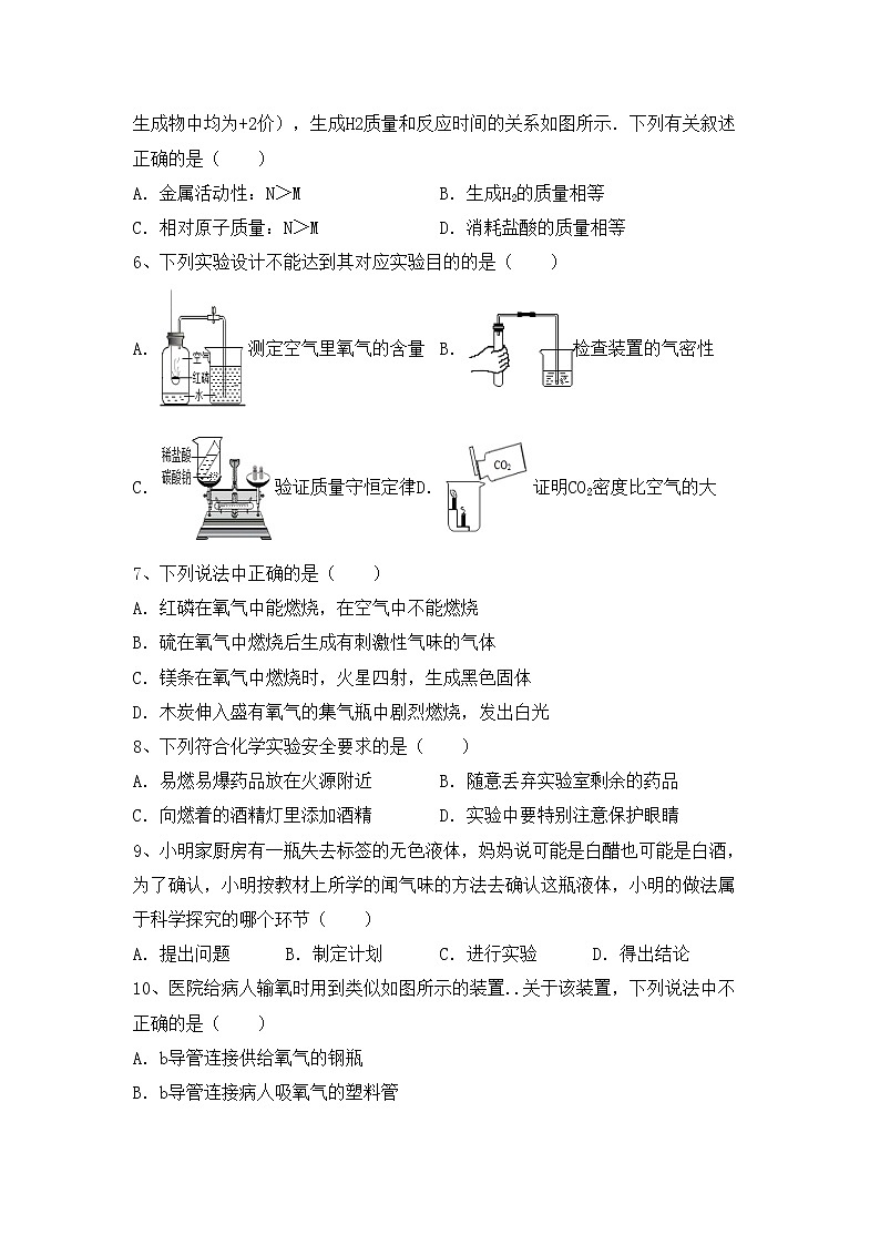 鲁教版八年级化学上册期中考试题及答案【精选】第2页