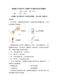 鲁教版八年级化学上册期中考试题及答案【精编】