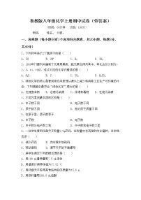 鲁教版八年级化学上册期中试卷（带答案）