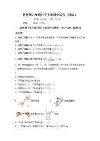 鲁教版八年级化学上册期中试卷（精编）