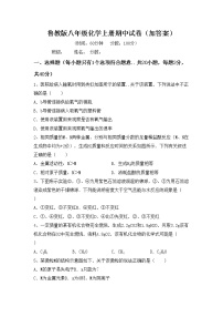 鲁教版八年级化学上册期中试卷（加答案）