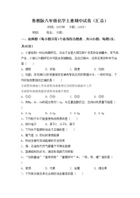 鲁教版八年级化学上册期中试卷（汇总）