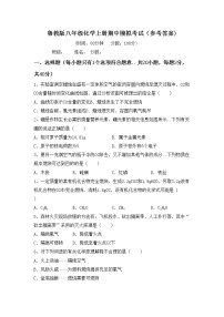 鲁教版八年级化学上册期中模拟考试（参考答案)练习题