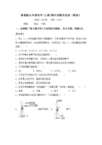 鲁教版九年级化学(上册)期中试题及答案（最新）