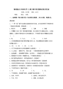 鲁教版九年级化学(上册)期中阶段测试卷及答案