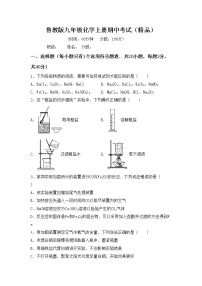 鲁教版九年级化学上册期中考试（精品）练习题