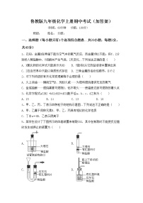 鲁教版九年级化学上册期中考试（加答案）练习题