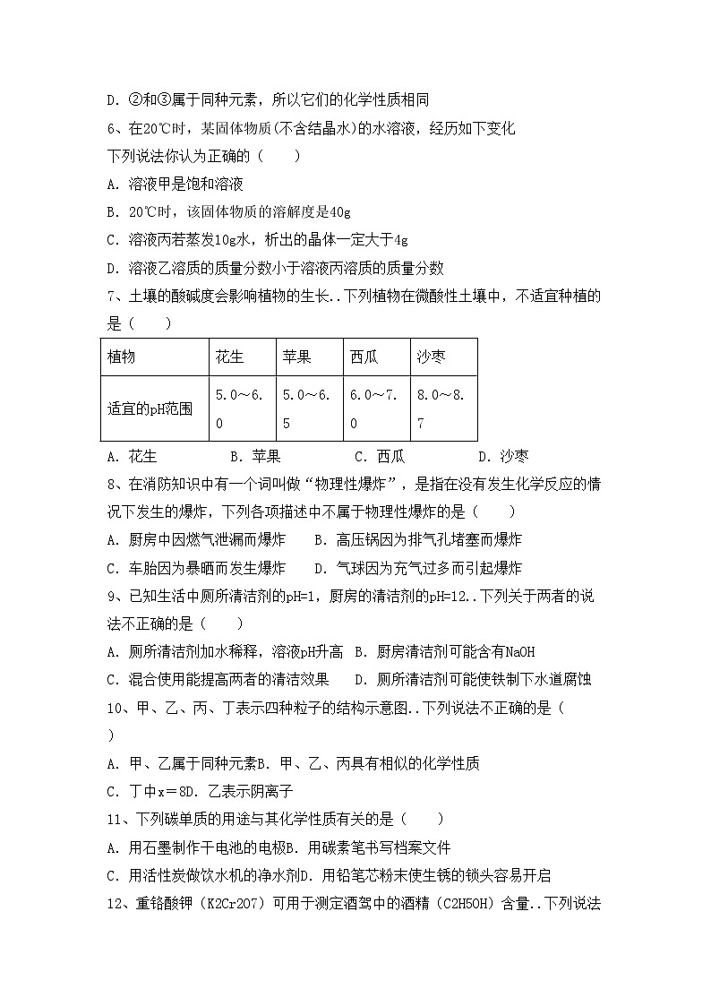 鲁教版九年级化学上册期中测试卷带答案第2页