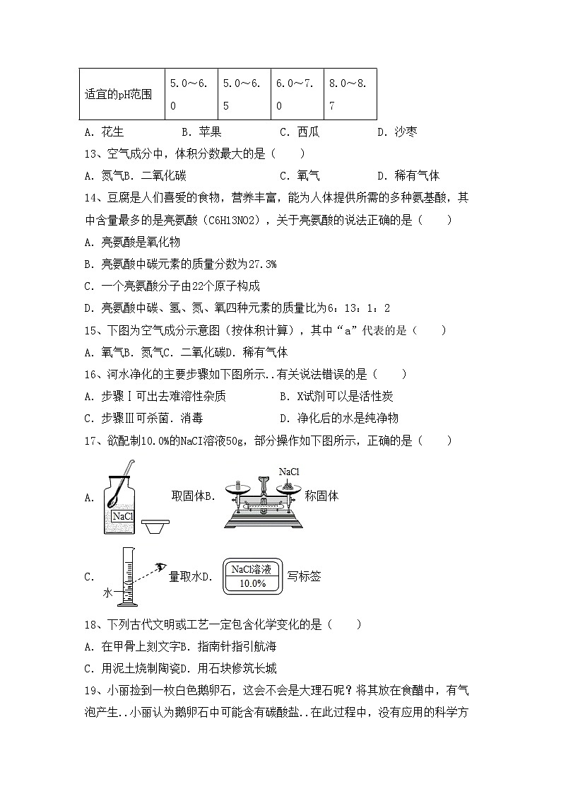鲁教版九年级化学上册期中考试（完整）练习题第3页