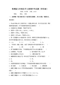 鲁教版九年级化学上册期中考试题（带答案）