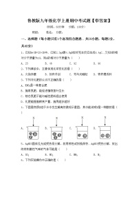 鲁教版九年级化学上册期中考试题【带答案】