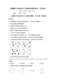 鲁教版九年级化学上册期中模拟考试（含答案）练习题