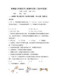 鲁教版九年级化学上册期中试卷（及参考答案)