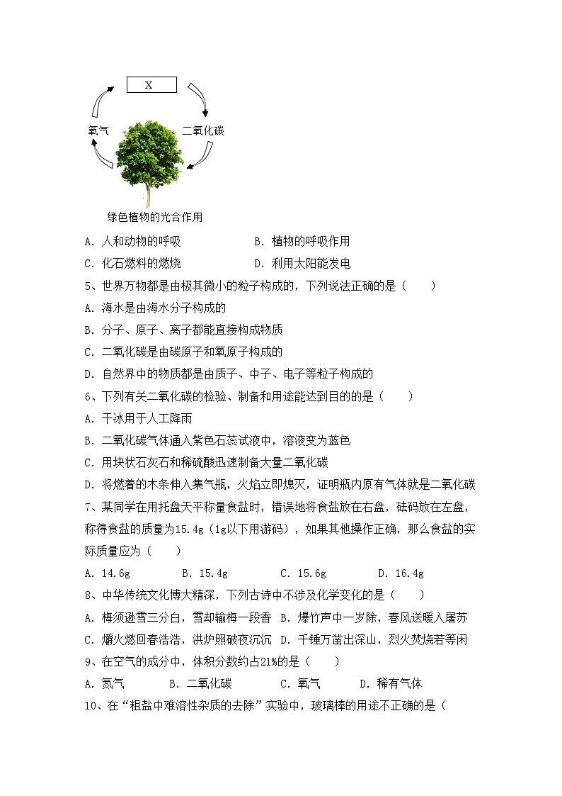 部编人教版八年级化学(上册)期中题及答案第2页