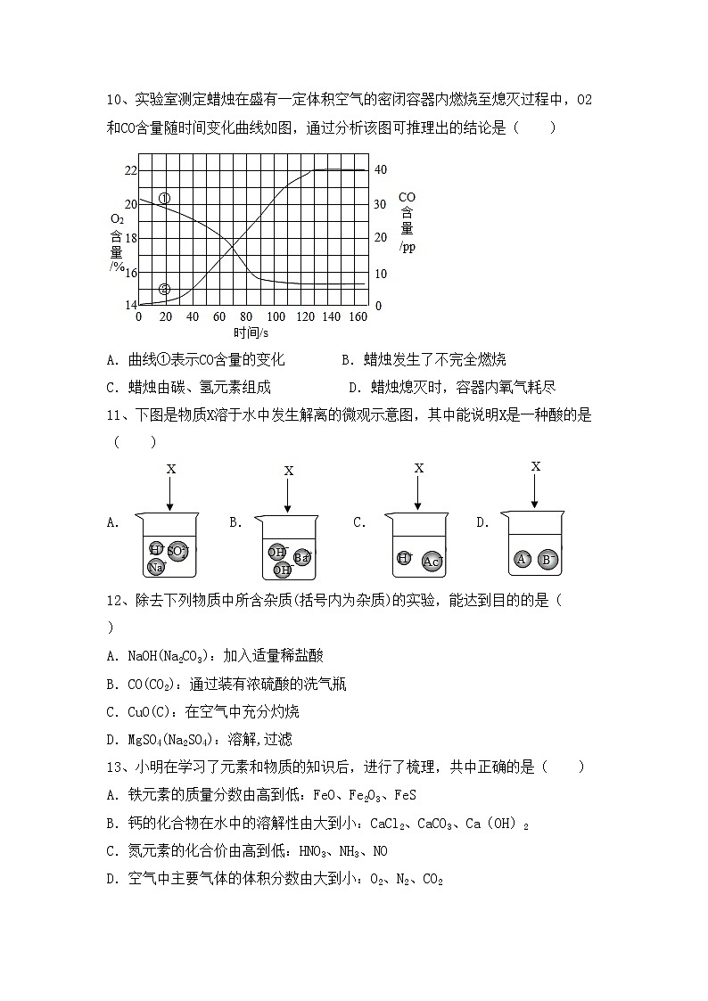 部编人教版九年级化学(上册)期中检测题及答案03