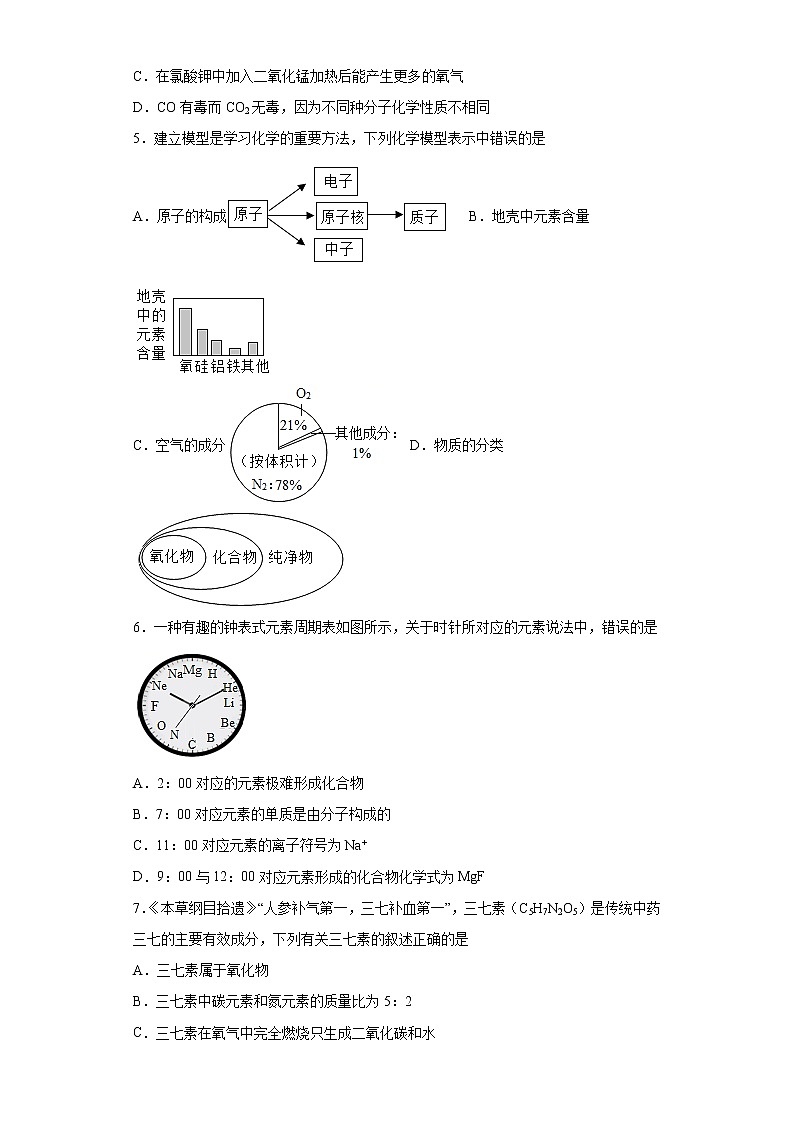2020-2021学年福建省泉州市丰泽区泉州实验中学九年级上学期期中化学试题（含答案与解析）02